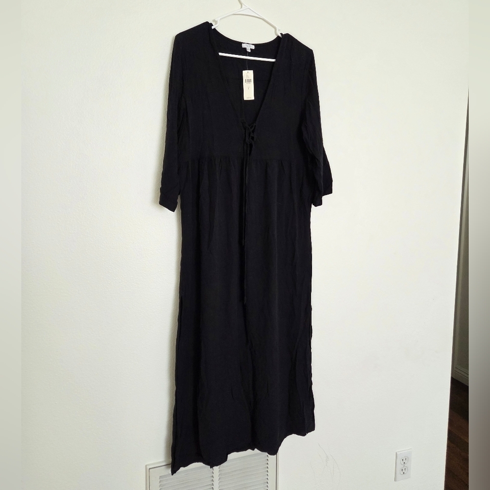 Tavik Black Majestic 3/4 Sleeve Maxi Dress Size Large